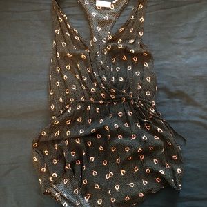 UO Racerback Black Printed Romper - large